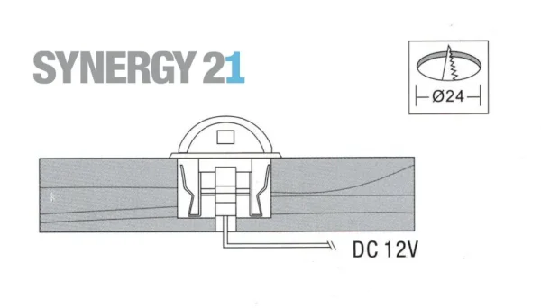 Synergy 21 LED Bodeneinbaustrahler ARGOS rund minimax IP65 cw 90°