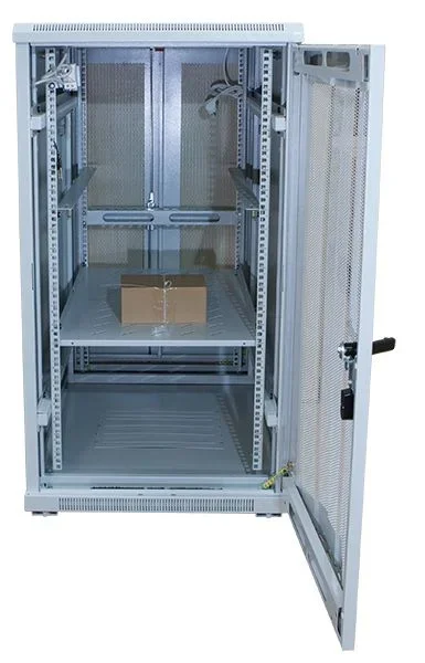 ALLNET 19" Schrank, 22HE, B600/T1000mm, perforierte Blechtüren, Lichtgrau, SNB-Serie,