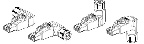 Telegärtner Stecker, TP/RJ45, Feldkonfektionierbar, CAT6A, MFP8-4x90 T568A, gewinkelt,