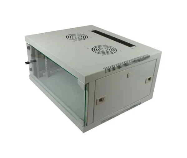 ALLNET 19" Wandgehäuse, 6HE, 1-teilig, T444/B541mm, Lichtgrau, SMQ-Serie,