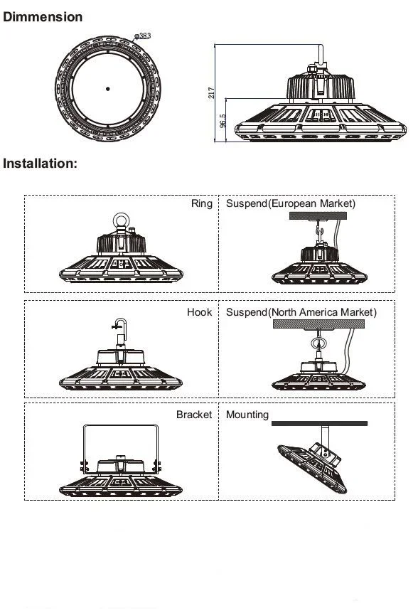 Synergy 21 LED Spot Pendelleuchte UFO 160W für Industrie/Lagerhallen nw 90°