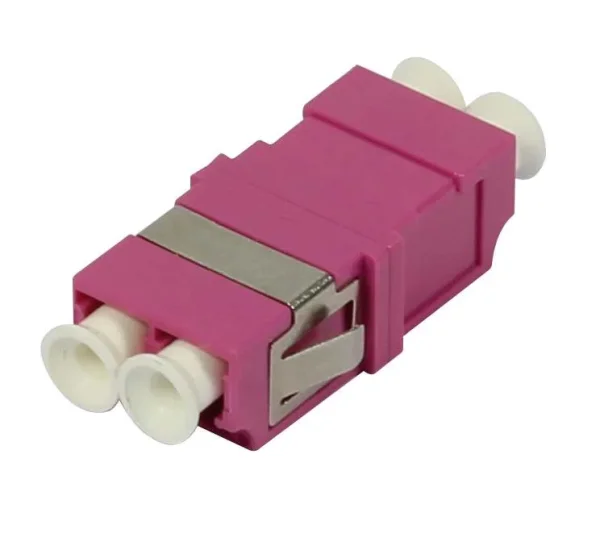 LWL-Kupplung, LC-Buchse/LC-Buchse, 50/125u Multimode OM4, erika-violett, duplex, PC, ohne Flansch, Synergy 21,