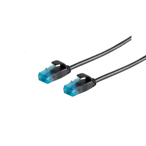 Patchkabel RJ45, CAT6 250Mhz, 5m schwarz, UTP(U/UTP) PVC, slimline d=3,5mm,