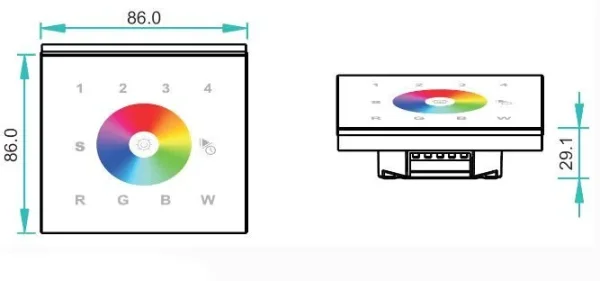 Synergy 21 LED Serie EOS 03 DMX512 RGB-W Wandtaster weiss +WiFi