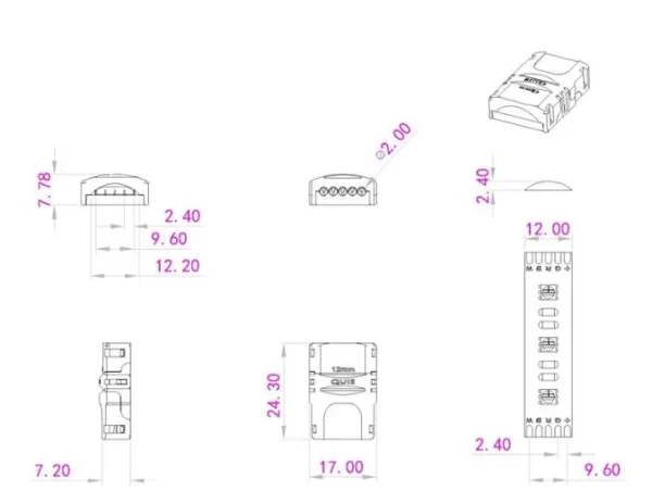 Synergy 21 LED FLEX Strip zub. Easy Connect Strip to Wire 12mm RGB-W IP65/54