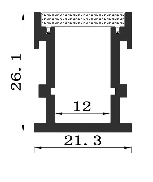 Synergy 21 LED U-Profil 200cm, ALU034 schwarz/black