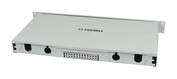 LWL-Patchpanel 24xLC-Duplex-Buchsen, 19", OM3, 50/125u Multimode, Lichtgrau, Synergy 21,