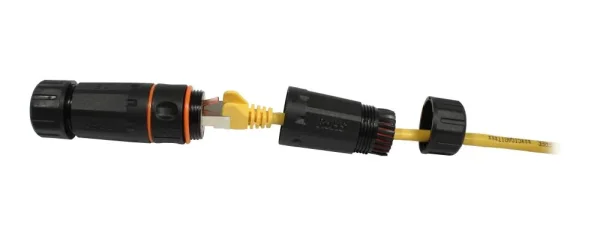 TP-TP Kupplung, RJ45 CAT6A, IP68 Outdoor, bis 3-8mm - bestehende RJ45 Stecker verwenden, Synergy21,