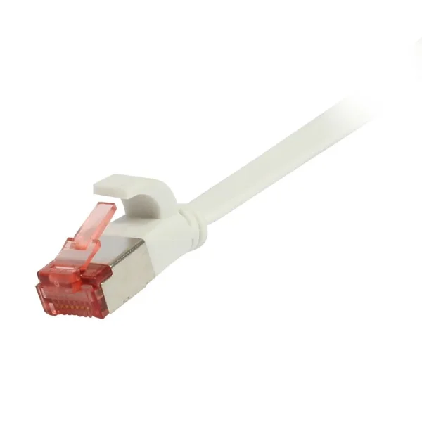 Patchkabel RJ45, CAT6 250Mhz, 0.5m weiss, FTP(U/FTP), TPE(Superflex), Flach, Synergy 21,