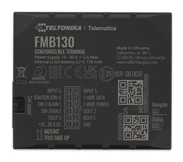 Teltonika · Tracker GPS · FMB130 · Fahrzeug · GNSS/GSM/BLE 4.0