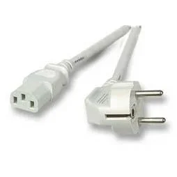 Netzkabel 230V Schutzkontakt CEE7(Stecker)->Kaltgeräte IEC-C13(Buchse), 5m, Grau