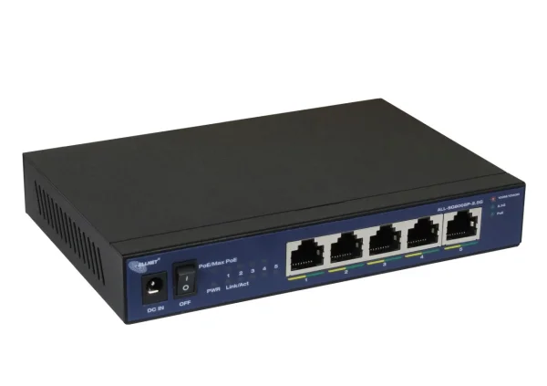 ALLNET Switch unmanaged 5 Port 2.5GBit • 5x PoE • 1x LAN • Lüfterlos • " ALL-SG8005P-2.5G"