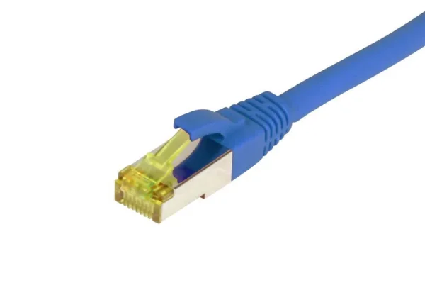 Patchkabel RJ45, CAT6A 500Mhz, 1.5m, blau, S-STP(S/FTP), TPE/LSZH(Ultraflex), AWG26, mit CAT7 Rohkabel, Synergy 21