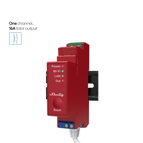 Shelly · Hutschiene · " Pro 1PM" · Relais · max. 16A · 1 Phase · 1 Kanal · Messfunktion · WLAN · LAN · BT