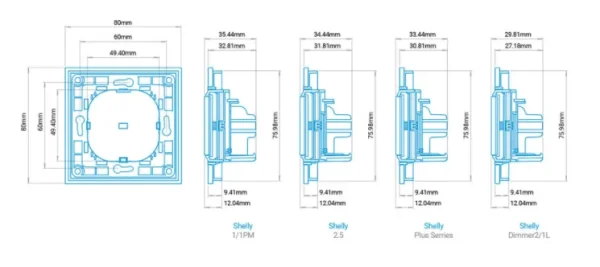 Shelly · Unterputz Zubehör · " Wall Switch 1" · Wandtaster · 1-fach · Schwarz