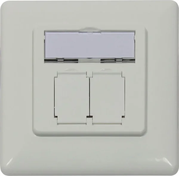 Dosen TP, UP,2-fach, CAT6A, Keystone Slim-line, Reinweiss, designfähig UAE, Synergy 21,