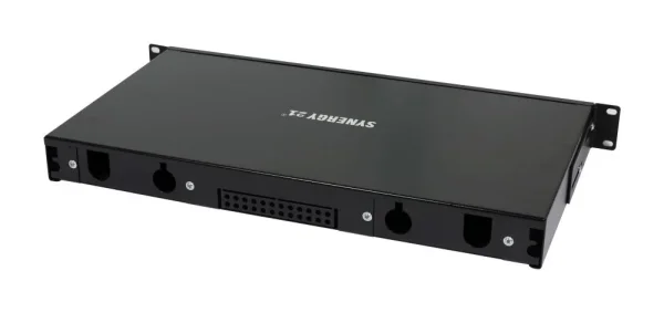 LWL-Patchpanel für 24xLC-Duplex-Buchsen, 19"/1HE, ohne LC-Kupplungen, Schwarz, Synergy 21,