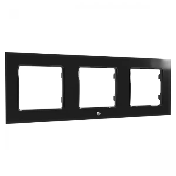 Shelly · Unterputz Zubehör · " Wall Frame 3" · Wandtaster Rahmen 3-fach · Schwarz