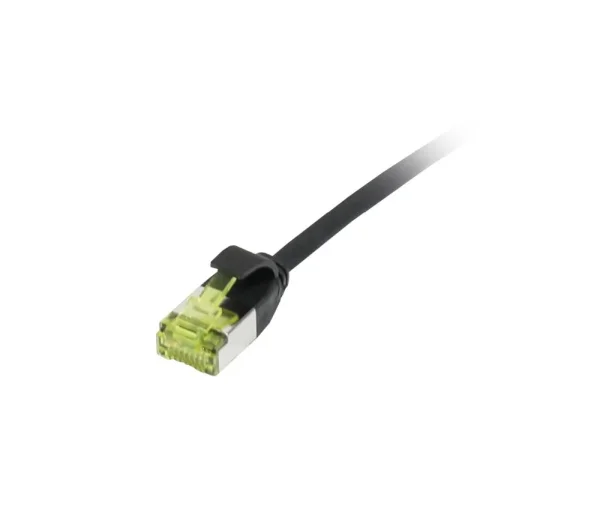 Patchkabel RJ45, CAT6A 500Mhz, 0.15m, schwarz, U/FTP, slimline rund d=3,8mm, TPE/LSZH(Superflex), AWG32, mit CAT7 Rohkabel, Synergy 21
