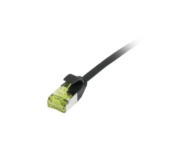 Patchkabel RJ45, CAT6A 500Mhz, 1.5m, schwarz, U/FTP, slimline rund d=3,8mm, TPE/LSZH(Superflex), AWG32, mit CAT7 Rohkabel, Synergy 21