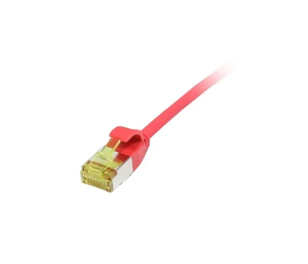 Patchkabel RJ45, CAT6A 500Mhz, 0.15m, rot, U/FTP, slimline rund d=3,8mm, TPE/LSZH(Superflex), AWG32, mit CAT7 Rohkabel, Synergy 21