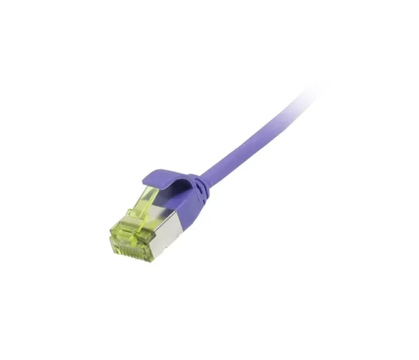 Patchkabel RJ45, CAT6A 500Mhz, 5m, lila, U/FTP, slimline rund d=3,8mm, TPE/LSZH(Superflex), AWG32, mit CAT7 Rohkabel, Synergy 21