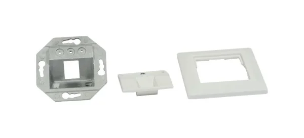 Keystone, Modulträger, UP Dosen für 1xTP-Modul, Reinweiss, Eckiger Aussenrahmen, Synergy 21,