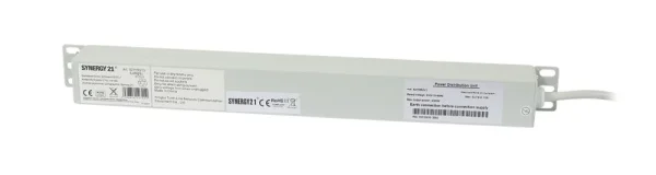ALLNET 19" zbh. Steckdosenleiste, 9xDosen(CEE7)->Kaltgeräte(Stecker, C14), mit 10A Überlastungsschutz, Lichtgrau/Rot, Synergy 21,