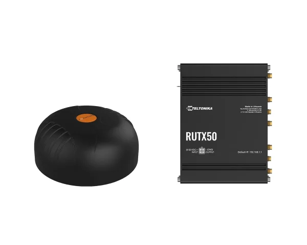 Teltonika · RUTX 50 5G Router & Poynting · A-MIMO-0004-V1-17 · Multifunktionsantenne BUNDLE
