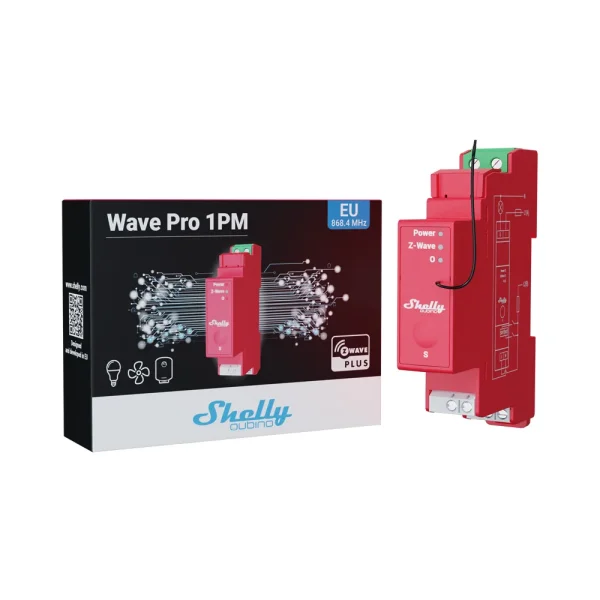 Shelly · Hutschiene · " Wave Pro 1PM" · Relais · max.16 A · 1 Phase · 1x 16A · Messfunktion · Z-Wave