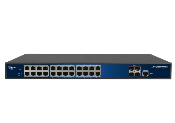 ALLNET Switch full managed Layer2+ 28 Port • 24x GbE • 4x SFP+ • 19" • JSON API • ALL-SG8628MJ-10G