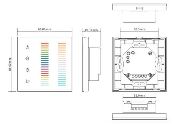 Synergy 21 LED Serie EOS 05 5-Kanal Wandtaster RGB-WW (RGB-CCT)