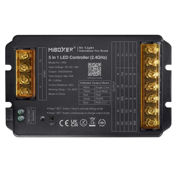 Synergy 21 LED Controller 5in1 RGB-WW (RGB-CCT) DC12~48V 2.4G HP 30A*Milight/Miboxer*