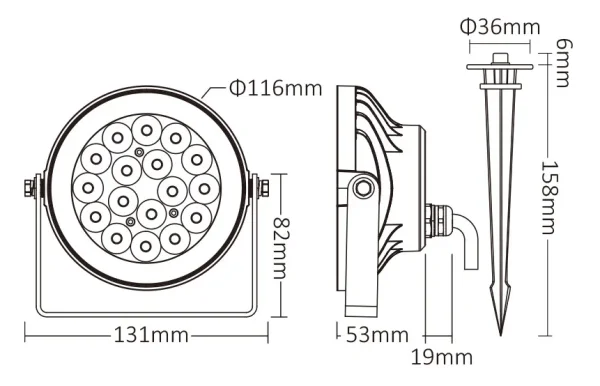 Synergy 21 LED Garten Lampe 9W RGB-WW (RGB-CCT) mit Funk und WLAN IP65 Zigbee 3,0 + 2,4 GHz *Milight/Miboxer*