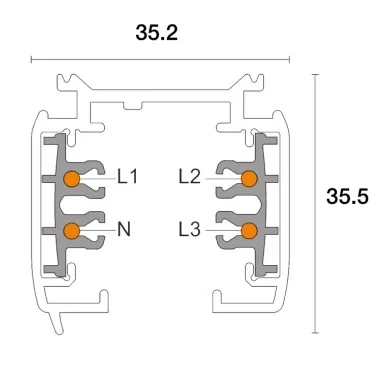 Powergear 3PH AUFBAUSCHIENE, Schwarz, 3 meter