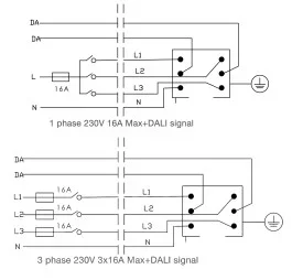 Powergear 3PH EINBAUSCHIENE DALI, Schwarz, 1 meter