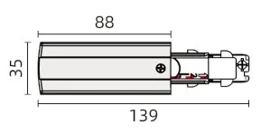 Powergear 3PH EINSPEISER DALI 3, LINKS, Schwarz