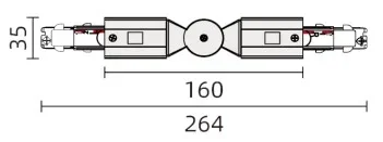 Powergear 3PH Verbinder DALI 3, Einstellbar, Schwarz