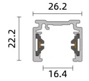 Powergear Mini 1PH 1 Schiene 230V, Schwarz, 1 meter