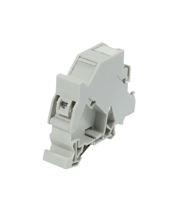 Dosen TP, DIN-Rail(Hutschiene), CAT6A, 1-fach, Keystone Modul Slim-line mit Kabelklemme, ABS(Slim), Synergy 21,