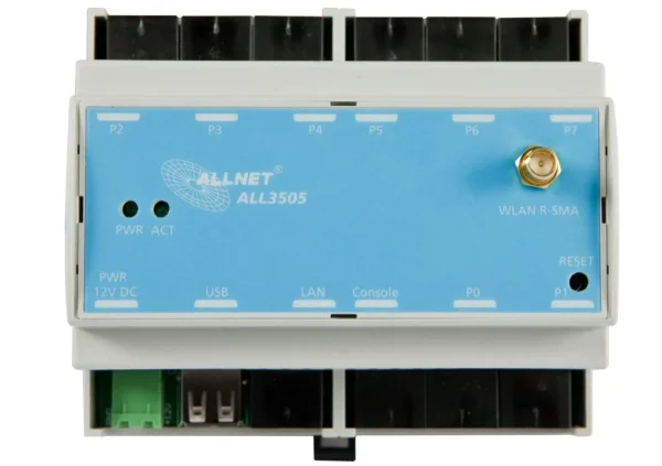 ALLNET MSR Zentrale " ALL3505v2" inkl. 8 Sensor Ports & Hutschienen Montage für IP Gebäude Automation