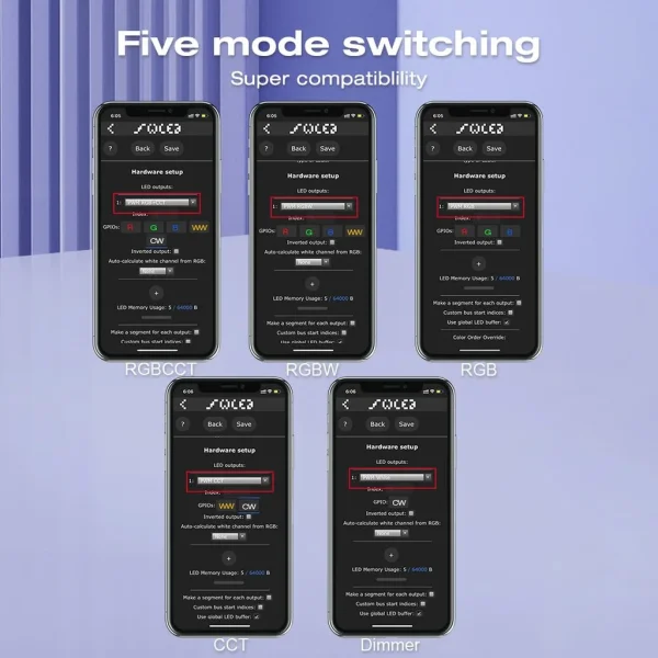 Synergy 21 LED Serie EOS 55 WLED Controller ESP32 PWM 5in1 12/24V