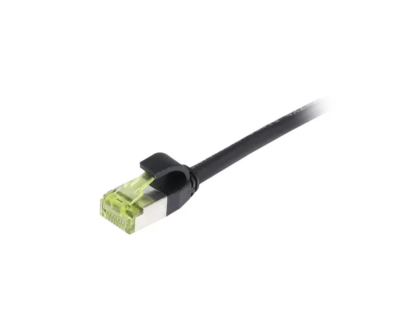 Patchkabel RJ45, CAT6A 500Mhz, 10m, schwarz, S-STP(S/FTP), slimline rund d=4,5mm, TPE/LSZH(Superflex), AWG28, mit CAT7 Rohkabel, Synergy 21
