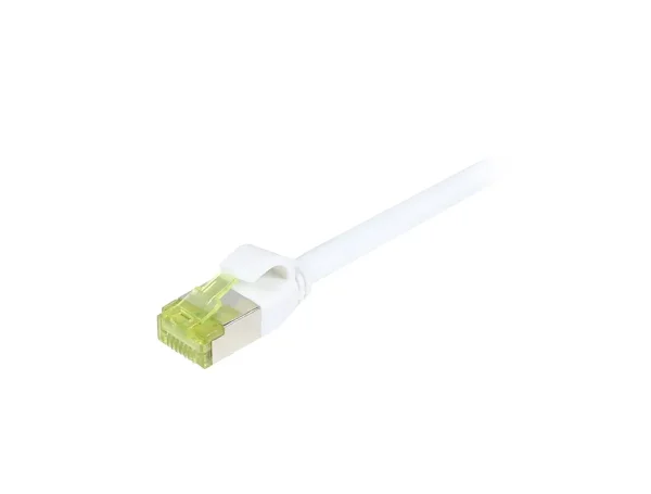 Patchkabel RJ45, CAT6A 500Mhz, 1.0m, weiss, S-STP(S/FTP), slimline rund d=4,5mm, TPE/LSZH(Superflex), AWG28, mit CAT7 Rohkabel, Synergy 21