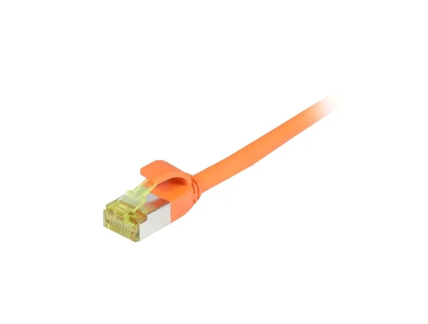 Patchkabel RJ45, CAT6A 500Mhz, 0.25m, orange, S-STP(S/FTP), slimline rund d=4,5mm, TPE/LSZH(Superflex), AWG28, mit CAT7 Rohkabel, Synergy 21