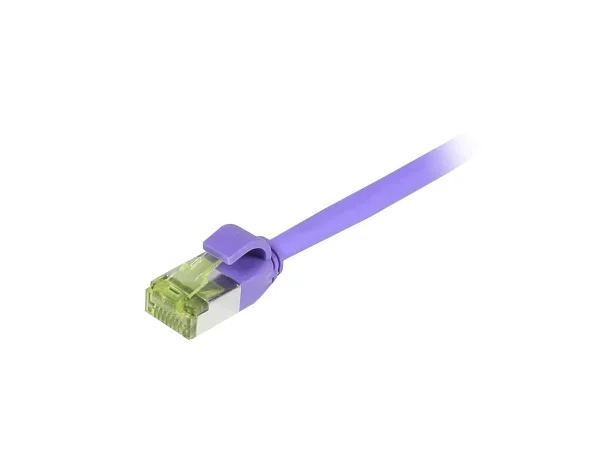 Patchkabel RJ45, CAT6A 500Mhz, 1.5m, lila, S-STP(S/FTP), slimline rund d=4,5mm, TPE/LSZH(Superflex), AWG28, mit CAT7 Rohkabel, Synergy 21