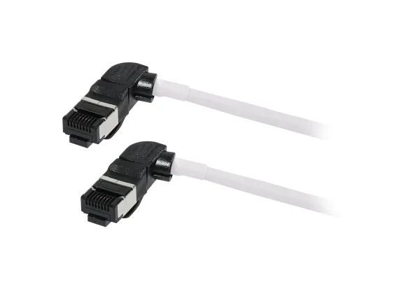 Patchkabel RJ45, CAT6A 500Mhz, 3m, weiss, S/FTP, slimline rund d=4,5mm, TPE/LSZH(Superflex), AWG28, mit CAT7 Rohk., drehbarer Stecker, Synergy21