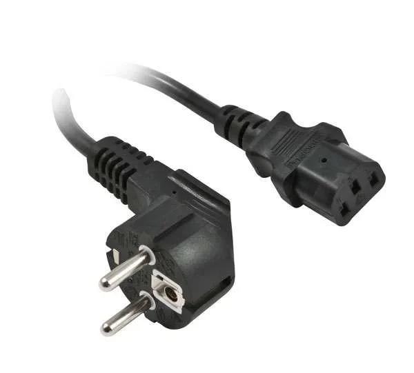 Netzkabel 230V Schutzkontakt CEE7(Stecker)->Kaltgeräte IEC-C13(Buchse), 5m, Black, Synergy 21,