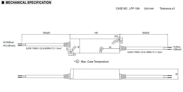 MEANWELL Netzteil - 24V 16W IP67