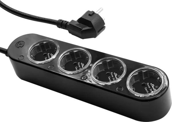 Shelly · Plug & Play " Power Strip 4 Gen4" · Smarte Steckdosenleiste · 4x 12A · Messfunktion · WLAN · Zigbee · Matter · BT · schwarz
